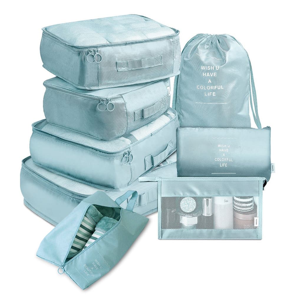 8-piece Set Luggage Divider Bag Travel Storage Clothes Underwear Shoes Organizer Packing Cube Bag — visuel 13