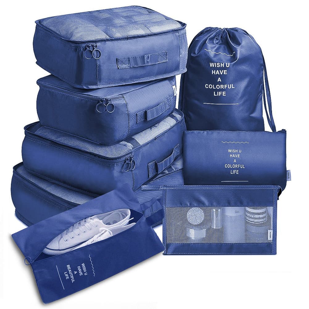 8-piece Set Luggage Divider Bag Travel Storage Clothes Underwear Shoes Organizer Packing Cube Bag — visuel 14