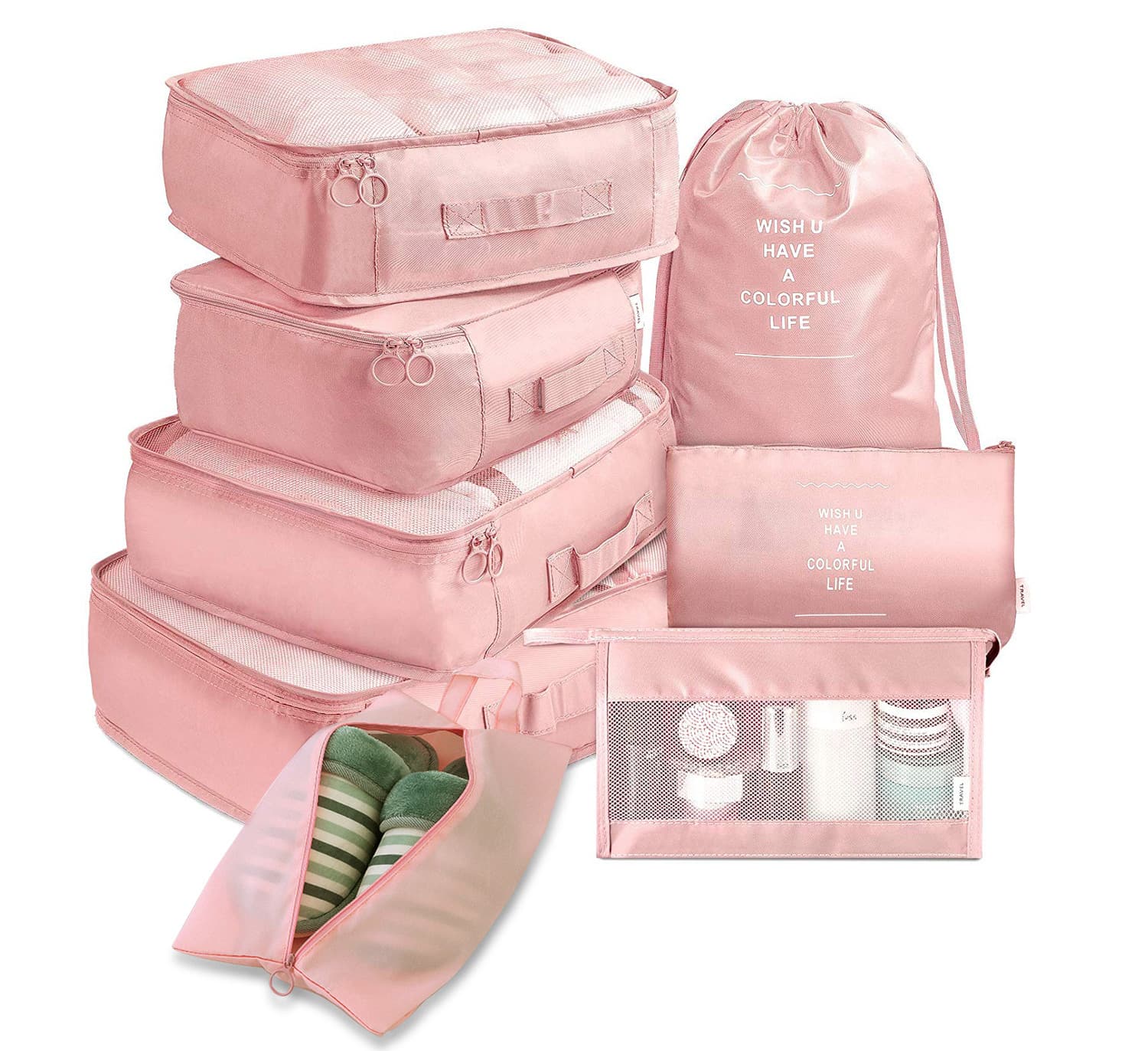 8-piece Set Luggage Divider Bag Travel Storage Clothes Underwear Shoes Organizer Packing Cube Bag — visuel 7
