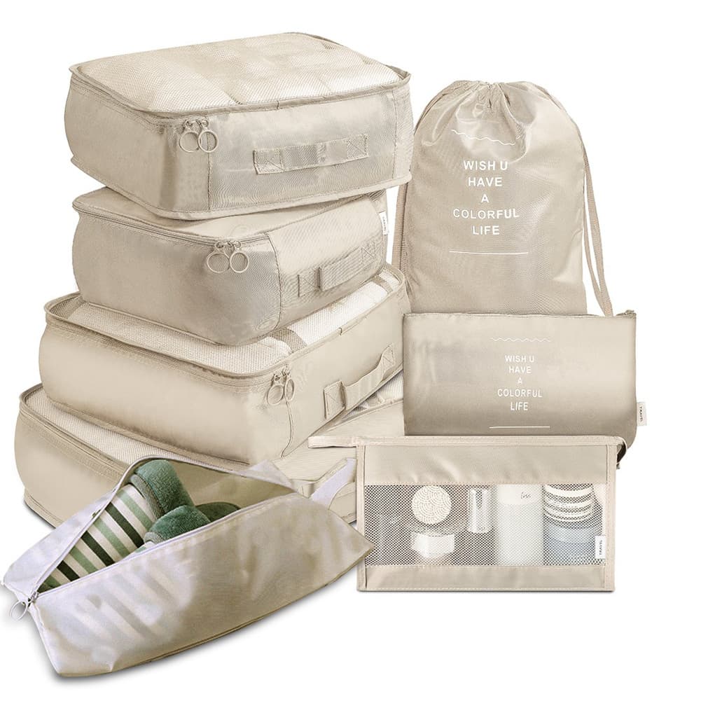 8-piece Set Luggage Divider Bag Travel Storage Clothes Underwear Shoes Organizer Packing Cube Bag — visuel 10