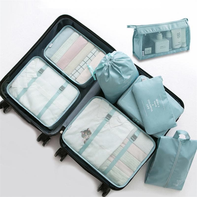 8-piece Set Luggage Divider Bag Travel Storage Clothes Underwear Shoes Organizer Packing Cube Bag — visuel 6