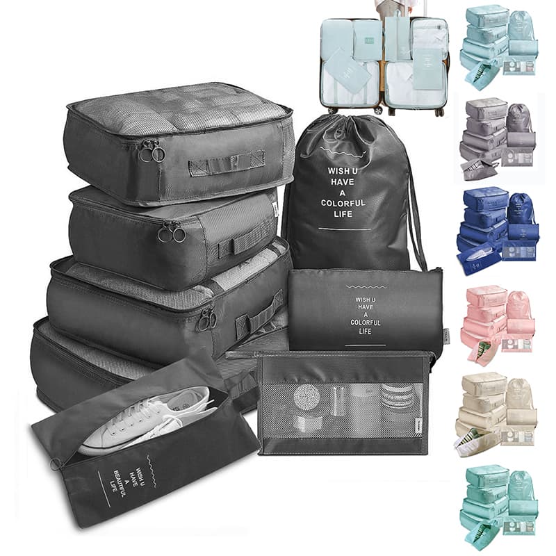 8-piece Set Luggage Divider Bag Travel Storage Clothes Underwear Shoes Organizer Packing Cube Bag — visuel 12