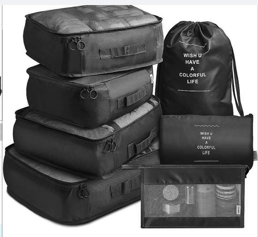 8-piece Set Luggage Divider Bag Travel Storage Clothes Underwear Shoes Organizer Packing Cube Bag — visuel 9